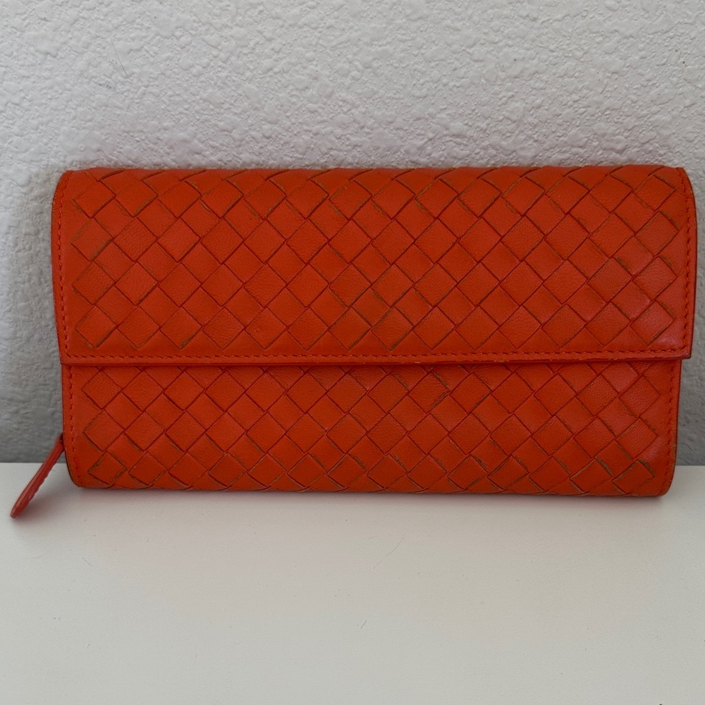Bottega Veneta Orange Wallet